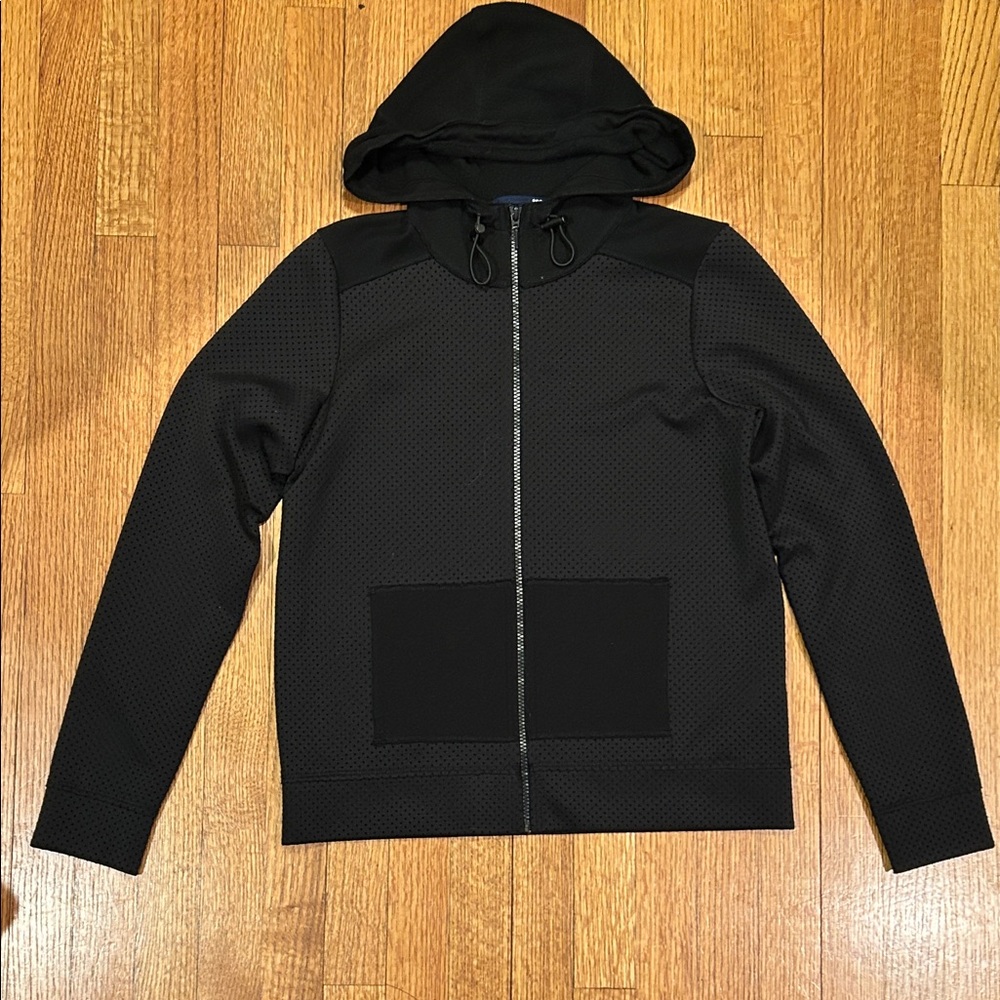 Elie Tahari Black Lightweight Hooded Jacket Size Small